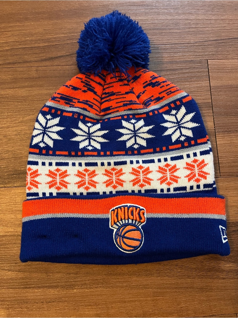 Knicks Winter Beanie with Pom Pom Top